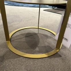 Draenert Couchtische|Couchtisch Night 1385 Platte MDF Lederbezogen 89001 Gestell Goldfarben Mit Zwischenablage