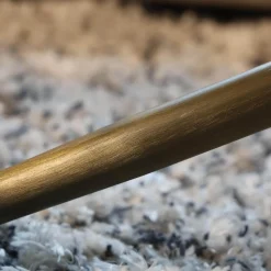 Bretz Couchtische|Couchtisch Ohlinda Type J 118 L Rund WS White Stone Weiß Gestell Gold Lackiert