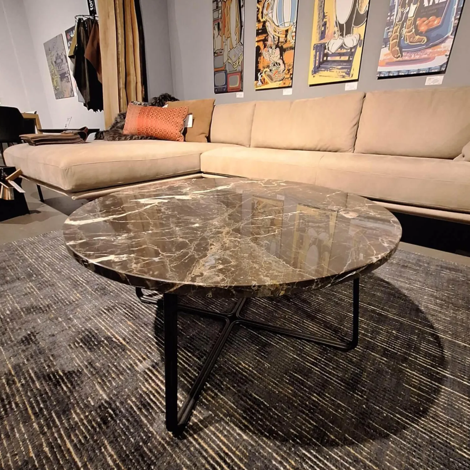 Bert Plantagie Couchtische|Couchtisch Palazzo Marmor Mink Gestell Fein-Struktur BR100 Kohl