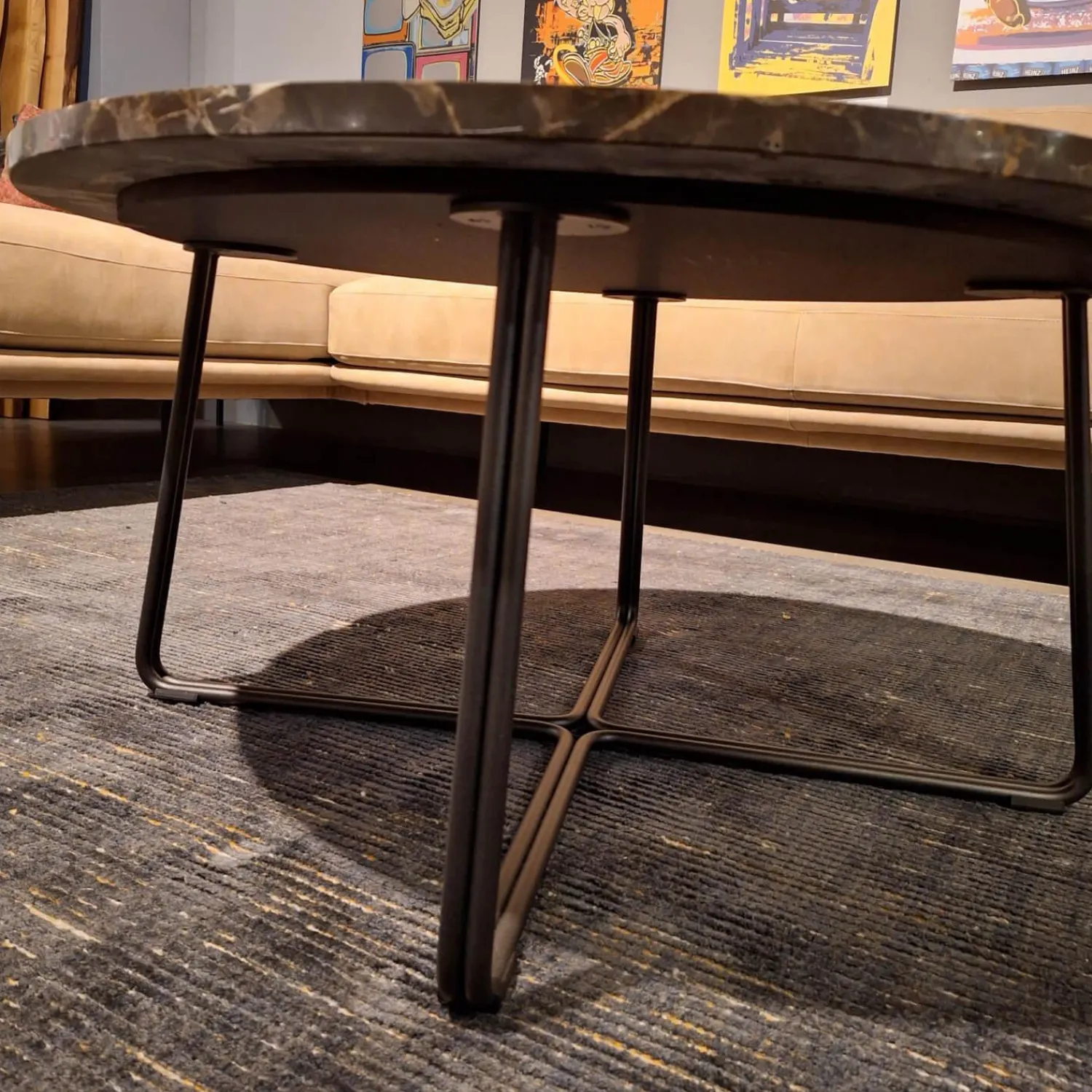 Bert Plantagie Couchtische|Couchtisch Palazzo Marmor Mink Gestell Fein-Struktur BR100 Kohl