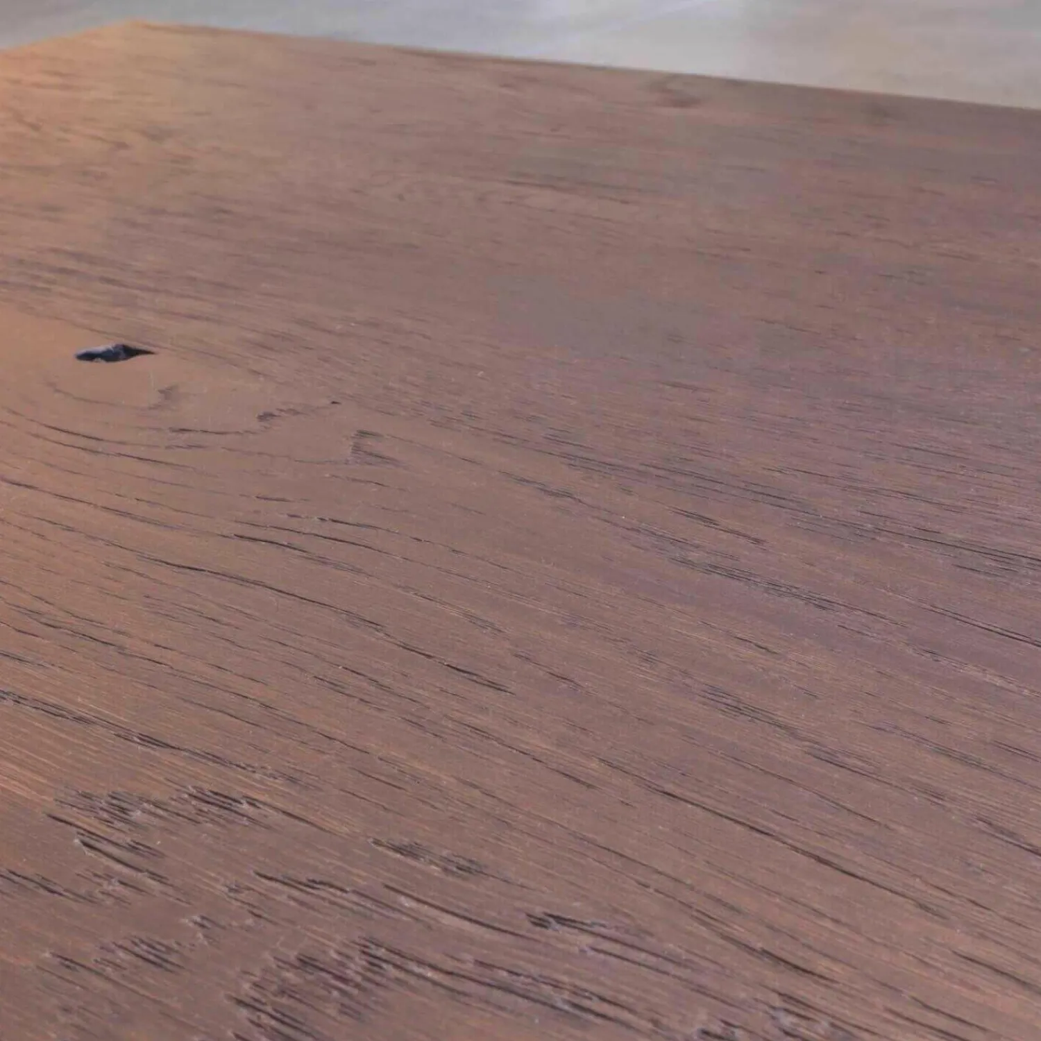 Paul Lindberg Couchtische|Couchtisch Patin Eiche Meteor Grau Lackiert Gestell Verchromt Glänzend