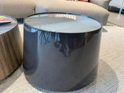 B&B Italia Couchtische|Couchtisch Planck Tischplatte Glas Geätzt Halbtransparent Korpus MDF Kaffee Schwarz Glänzend Lackiert