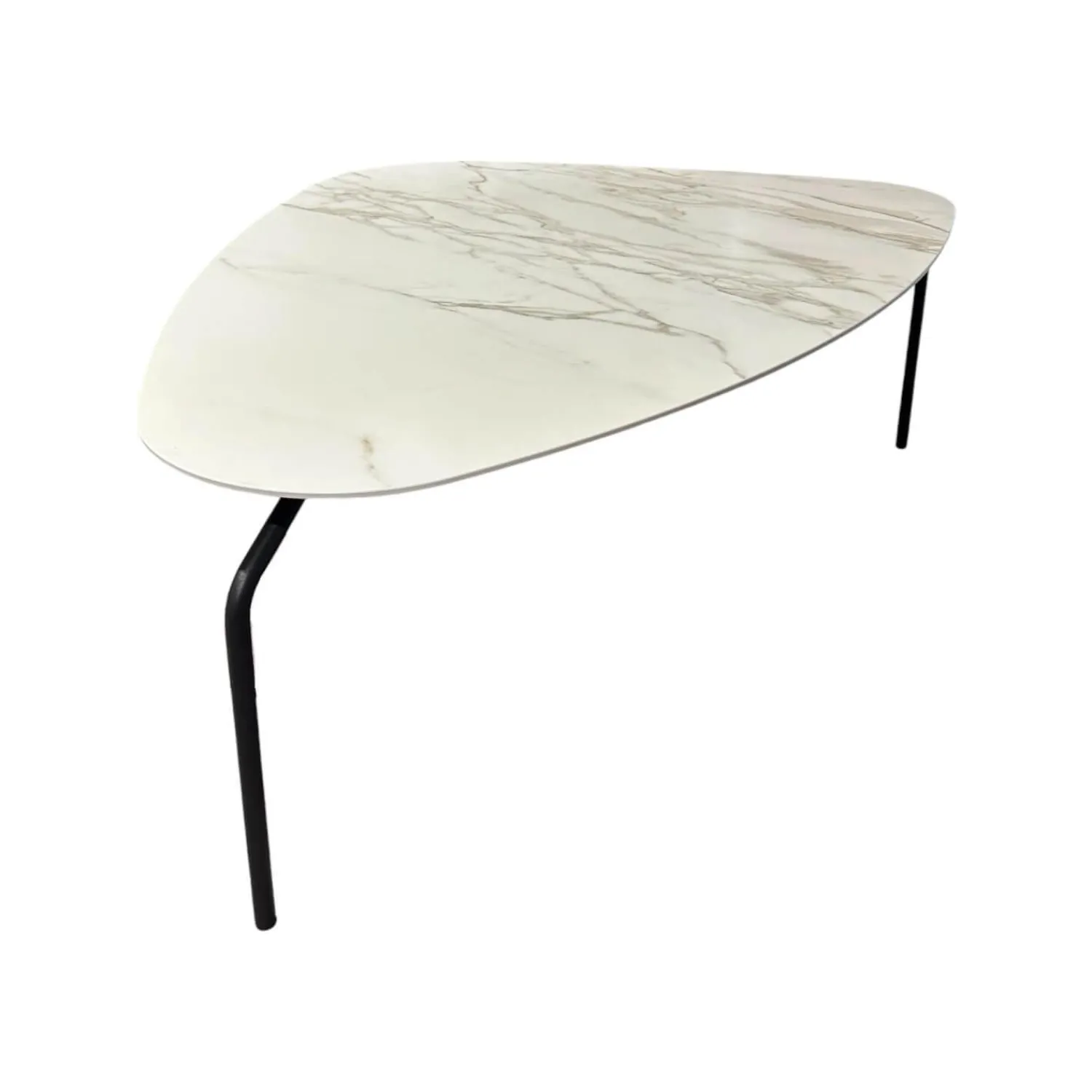 Venjakob Couchtische|Couchtisch Segel 6204 Platte Keramik Carrara Weiß Gestell Metall Anthrazit Matt