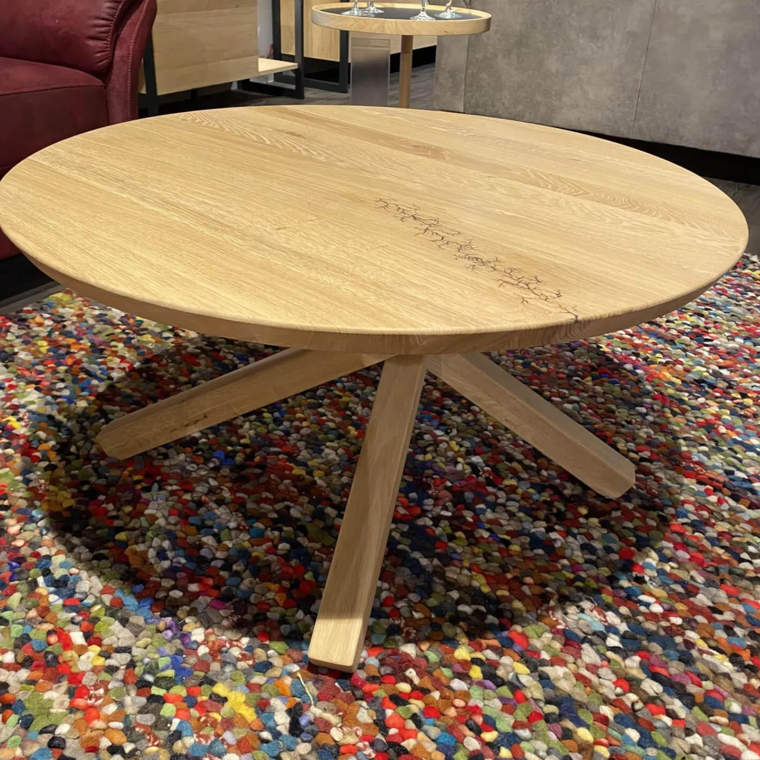 Wimmer Couchtische|Couchtisch Signatura Rustikaler Asteiche Bianco Geölt Mit Kreuzgestell Ohne Deko