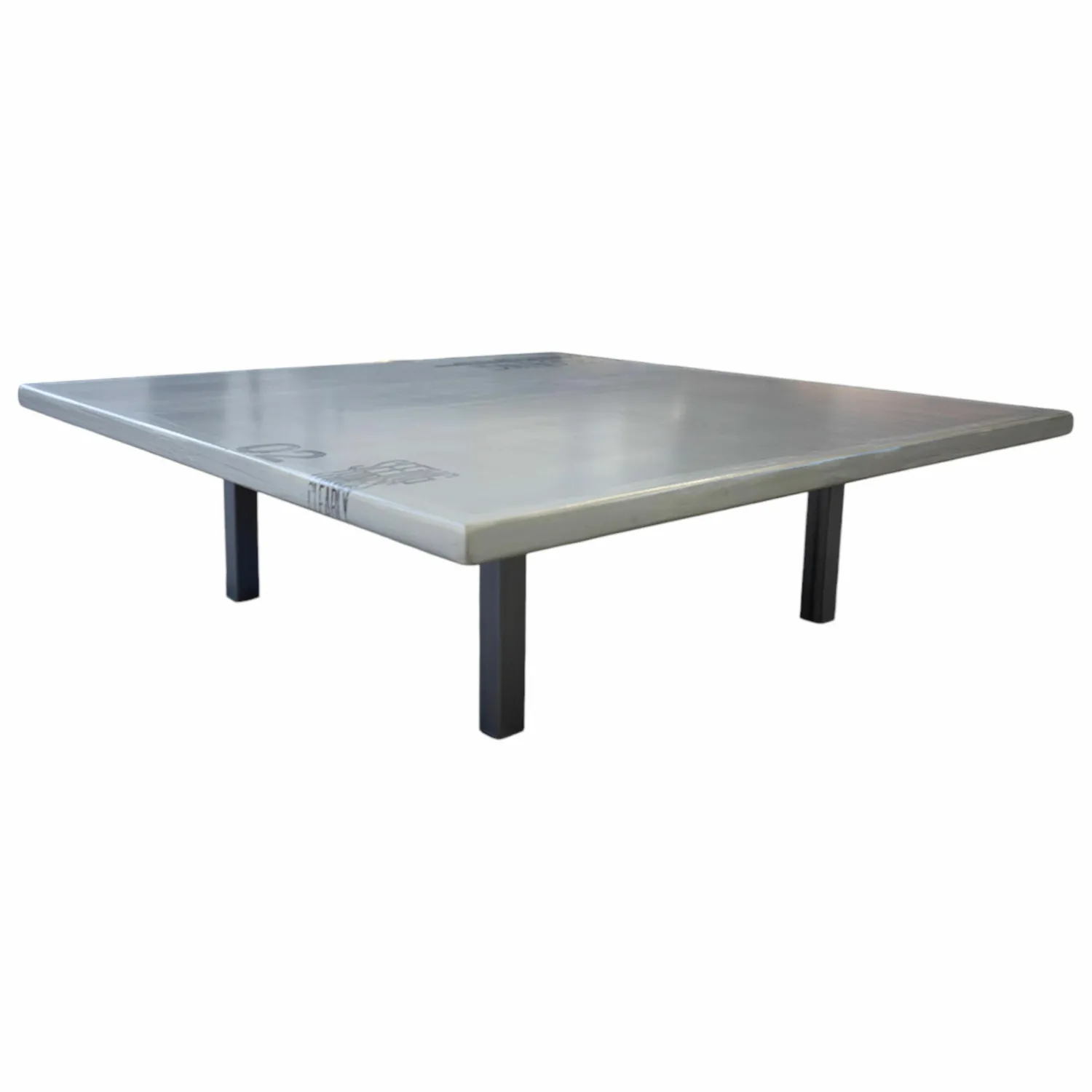 Baxter Couchtische|Couchtisch Table-Au Platte Hellgrau Gestell Silber