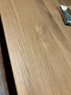 Natura Couchtische|Couchtisch Tucson Platte Wildeiche Massiv Geölt Bodenplatte Metall Schwarz