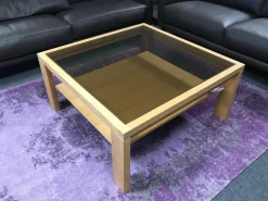 Decker Couchtische|Couchtisch Venta In Eiche Massiv Bianco Geölt Mit Bronzeglanseinlage Und Holzablageplatte In Tischlerplatte Furniert