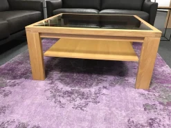 Decker Couchtische|Couchtisch Venta In Eiche Massiv Bianco Geölt Mit Bronzeglanseinlage Und Holzablageplatte In Tischlerplatte Furniert