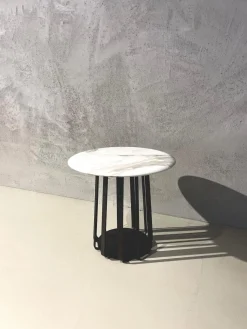 Janua Couchtische|Couchtischset BC09 Tischplatte Eiche Schwarz Gebeizt Und Maramor Calacatta Veneto Weiß Beige Mit Kieselkante Gestell Aluminium Elioxiert Bronze Schwarz