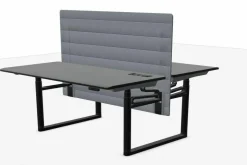 Vitra Schreibtische & Sekretäre|Doppelarbeitsplatz Tyde Cluster Höhenverstellbar Tischplatte MDF Pulverbeschichtet Basic Dark