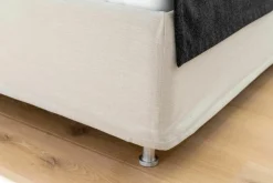 Schramm Polsterbetten|Doppelbett Gala GA28-S-3B Stoff Max 220 Beige Uni Fuss MS 20 Alu Matt Ohne Matratze Und Untermatratze