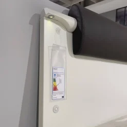 Hülsta Polsterbetten|Doppelbett Multi Bed 4271 Lack Weiß Aufsatzpolster Leder 5126 Mocca Braun Mit Konsolen Und Beleuchtung Ohne Matratze Und Lattenrost