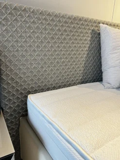 RÖWA Polsterbetten|Doppelbett Someo Gestell Stoff Soft Basic RM766 Beige Kopfteil Stoff Pure Origami RM779 Grau