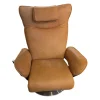 himolla Relaxsessel|Drehsessel 7722 Leder Buffalo 33 Ocker Braun Teller Edelstahloptik Mit Nackenkissen
