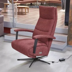 Activineo Relaxsessel|Drehsessel Beppo Stoff Lugo 31 Marsala Rot Armlehne Metall Schwarz Kreuzfuß Metall Schwarz