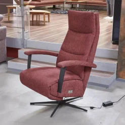 Activineo Relaxsessel|Drehsessel Beppo Stoff Lugo 31 Marsala Rot Armlehne Metall Schwarz Kreuzfuß Metall Schwarz