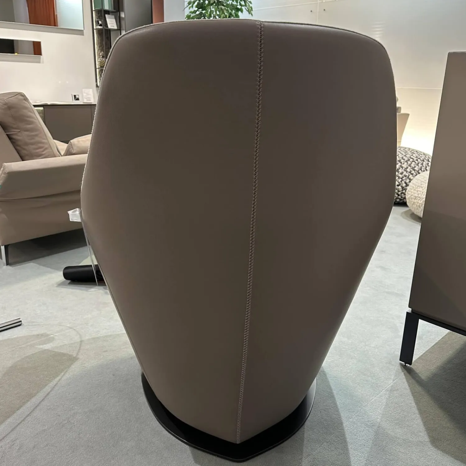 Leolux Relaxsessel|Drehsessel Cantate 682 101 Innen Stoff Divina Melange 2 220 Grau Außen Leder Ceras Brindle 2110 Beige