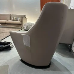 Leolux Relaxsessel|Drehsessel Cantate 682 101 Innen Stoff Divina Melange 2 220 Grau Außen Leder Ceras Brindle 2110 Beige