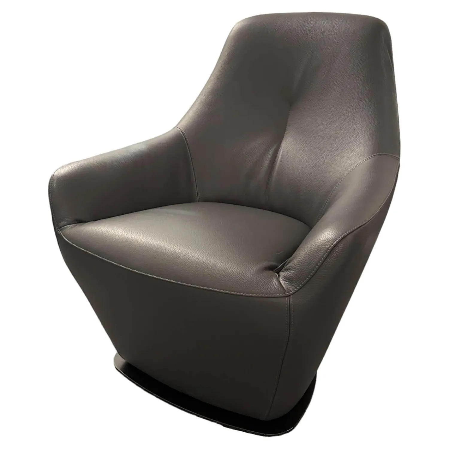 Leolux Relaxsessel|Drehsessel Cantate 682 101 Leder Senso 3906 Ombra Anthrazit Stahlfuß Epoxy Nut Schwarz Mit Memospindel