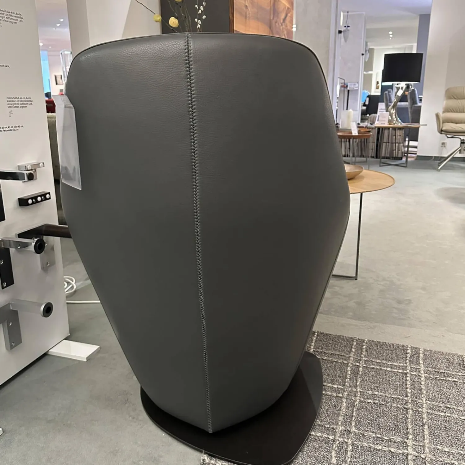 Leolux Relaxsessel|Drehsessel Cantate 682 101 Leder Senso 3906 Ombra Anthrazit Stahlfuß Epoxy Nut Schwarz Mit Memospindel