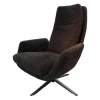 COR Relaxsessel|Drehsessel dia Stoff 8144 Braun-Grün Gestell F01 Schwarzbraun