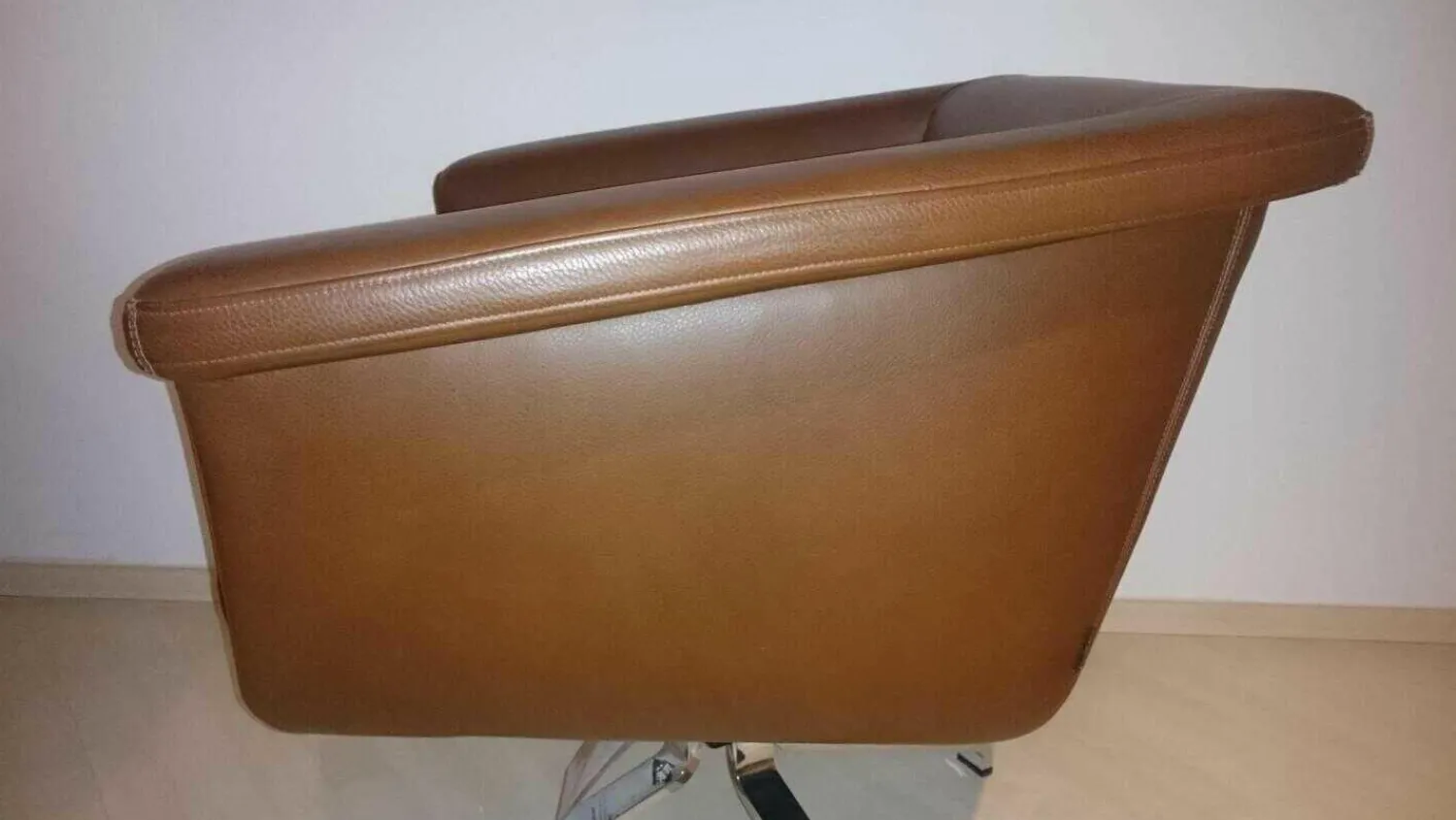 Interprofil Relaxsessel|Drehsessel Falcon Leder 1 Kastanie Braun Gestell Verchromt