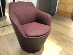 COR Relaxsessel|Drehsessel Flint Leder 359 Aubergine Stoff Divina Bordeaux