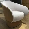 COR Relaxsessel|Drehsessel Roc Stoff Beige Leder 490 Camel
