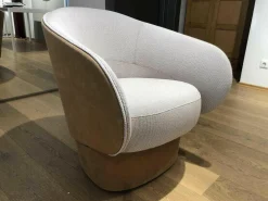 COR Relaxsessel|Drehsessel Roc Stoff Beige Leder 490 Camel
