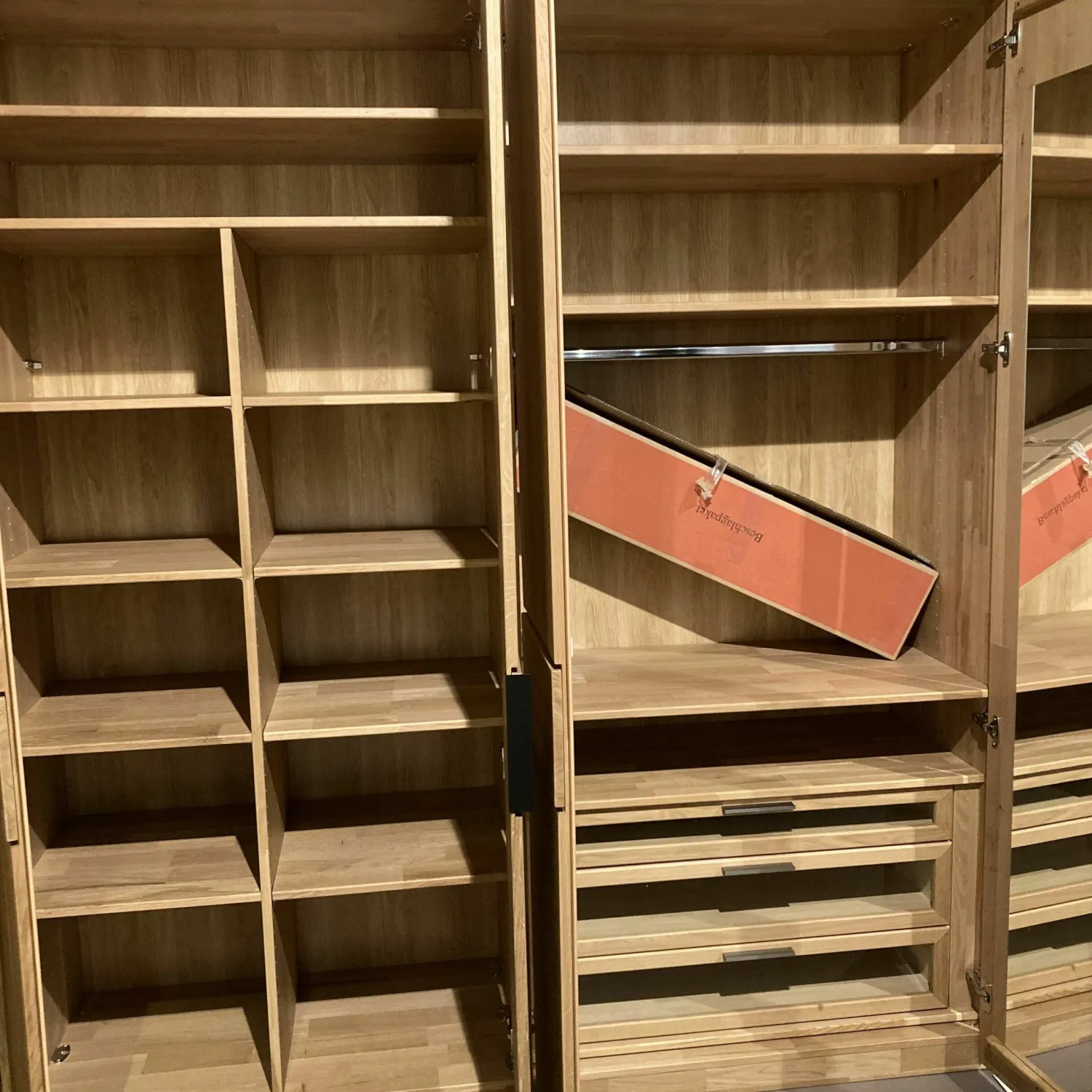 Musterring Kleiderschränke|Drehtürenschrank Anconia Eiche Natur Griffe Anthrazit 6-Türig