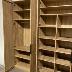 Musterring Kleiderschränke|Drehtürenschrank Anconia Eiche Natur Griffe Anthrazit 6-Türig