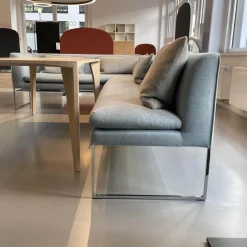 COR Bänke|Eckbank Mell Stoff Hellblau Metallgestell Verchromt, Stoff 9705 - hellblau