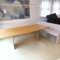 Walter Knoll Bänke|Eckbank Together 290 Bezug Leder Cashmere 1344 Light Grey Hellgrau Mit Kunststoffgleitern