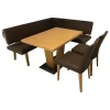 Elro Essgruppen|Eckbankgruppe Modell Trendline 350 Wildeiche Natur Bezug Kunstleder Braun