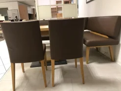Elro Essgruppen|Eckbankgruppe Modell Trendline 350 Wildeiche Natur Bezug Kunstleder Braun