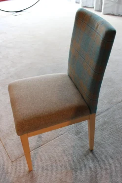 Schösswender Essgruppen|Eckbankgruppe Stoff Happ Uni Beige Karo Türkis Kernbuche Natur Tisch 2 Stühle Eckbank