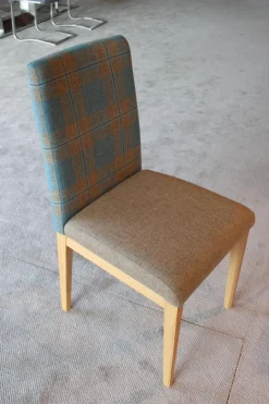 Schösswender Essgruppen|Eckbankgruppe Stoff Happ Uni Beige Karo Türkis Kernbuche Natur Tisch 2 Stühle Eckbank