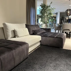 Eigene Herstellung Wohnlandschaften|Eckgarnitur Adino Bezug Stoff 4183 Shaggy 3525 Light Grey Grau Und 1605 Velvet Raven Anthrazit Ohne Kissen