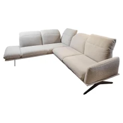 Koinor Ecksofas|Eckgarnitur Calmo Bezug 13 Aquaclean Cosmo Kufe Schwarz Matt Inklusive Motorischer Fußstütze