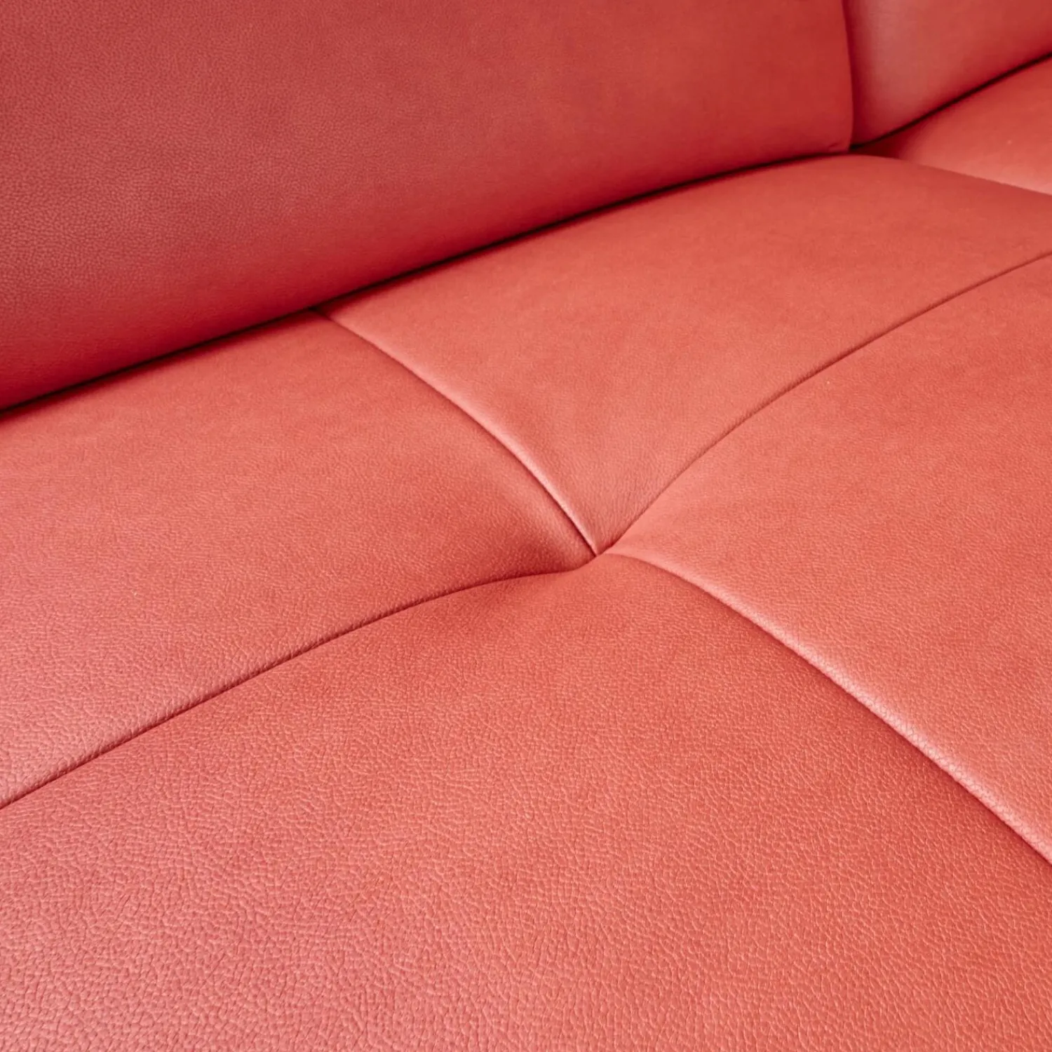 Steinpol Ecksofas|Eckgarnitur Luna Bezug Leder Kevin Cherry Fuß Schwarz Matt Mit Elektrischer Verstellung