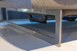 Weibelweibel Ecksofas|Eckgarnitur Mit Hocker Mellow 1630 Bezug Stoff Danio U3333D Grau Flachstahlfuß Chrom Gebürstet