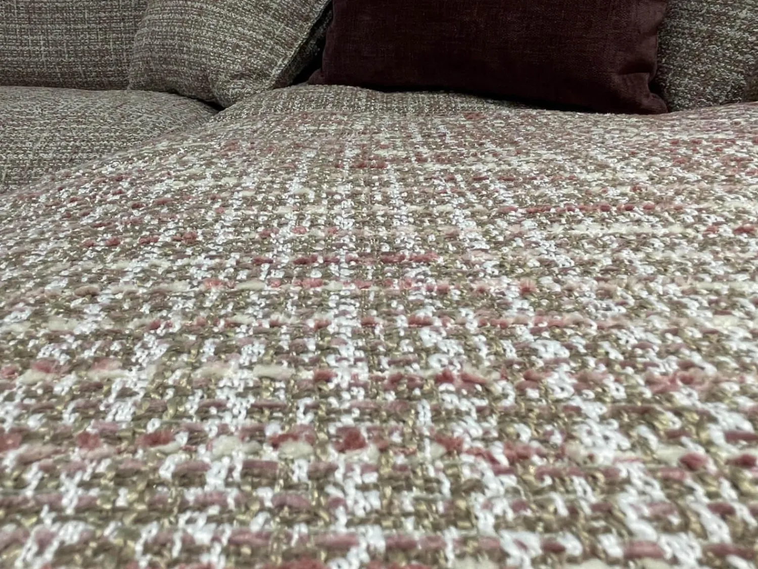 Musterring Ecksofas|Eckgarnitur SO Dallas PL OTR Stoff Be Trendy 1673 Rose Rot Braun Inklusive Kissen