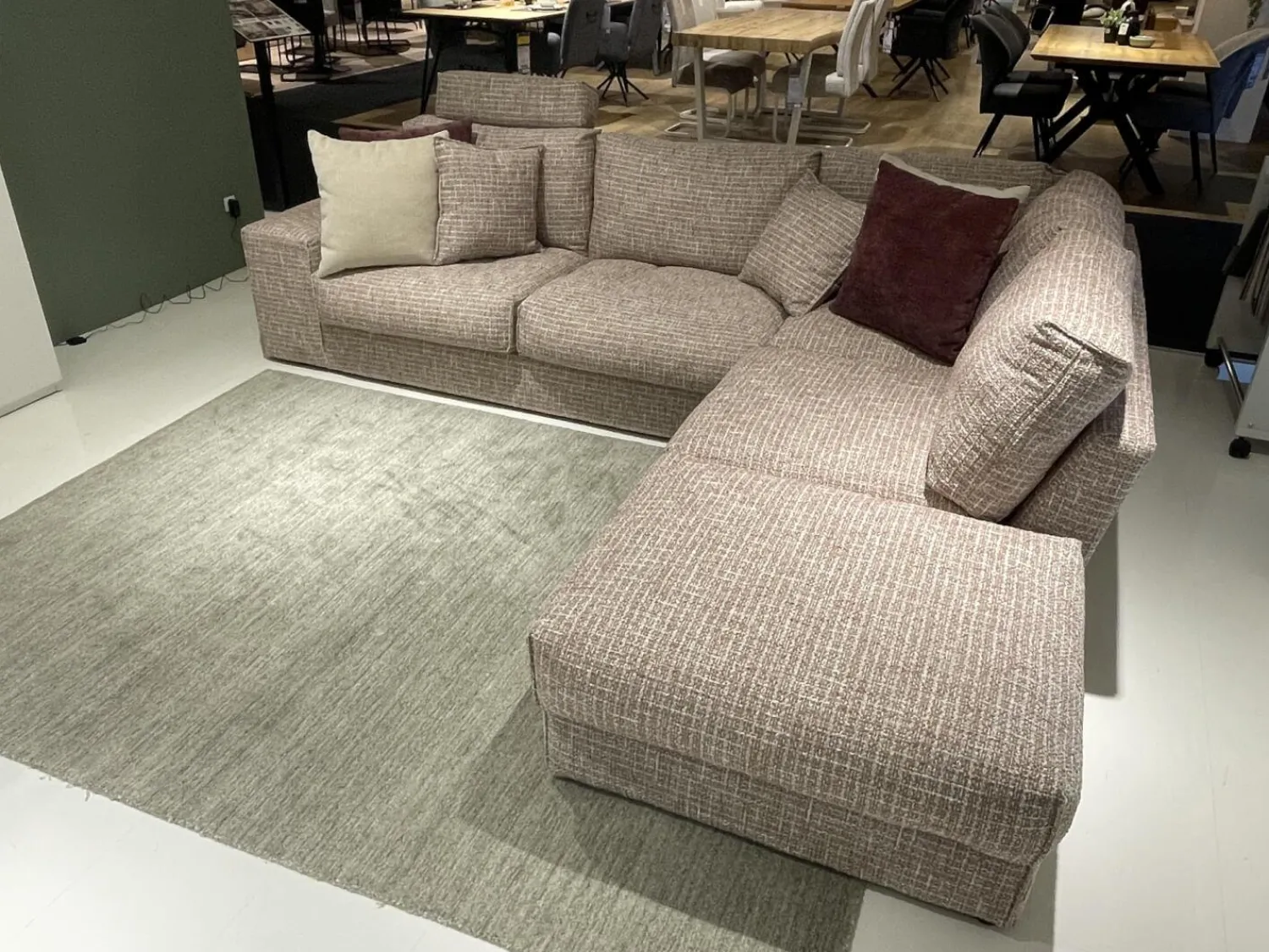 Musterring Ecksofas|Eckgarnitur SO Dallas PL OTR Stoff Be Trendy 1673 Rose Rot Braun Inklusive Kissen