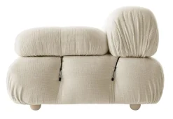 B&B Italia Ecksofas|Eckiges Sofa Camaleonda Stoff Chenille Enia Elfenbein Weiß Untergestell MDF Füße Buche Natur