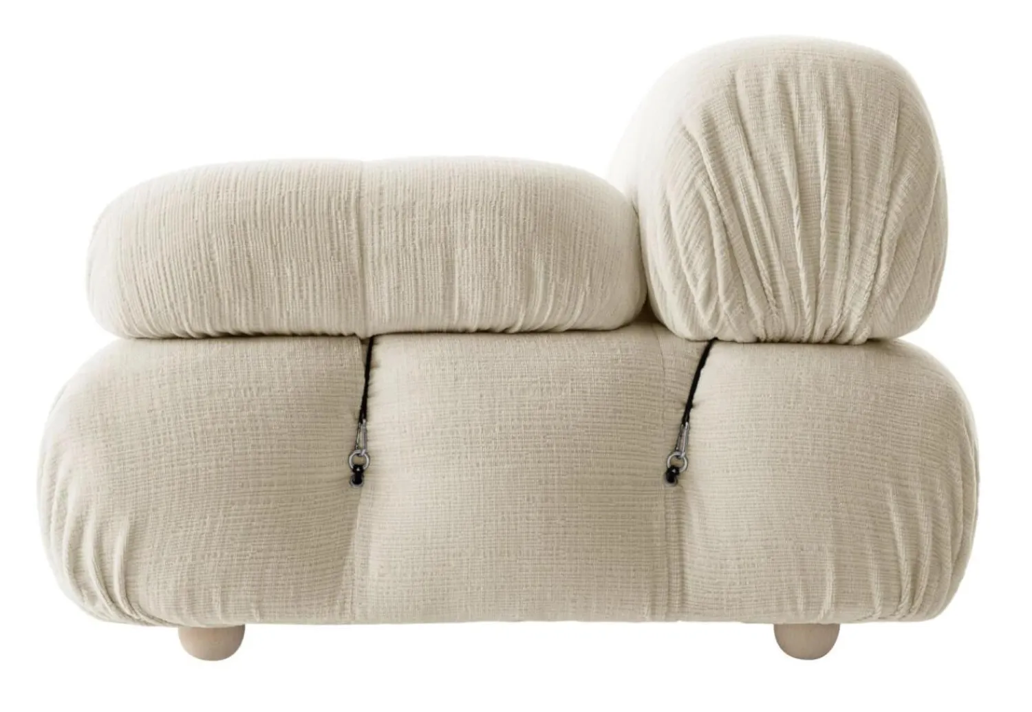 B&B Italia Ecksofas|Eckiges Sofa Camaleonda Stoff Chenille Enia Elfenbein Weiß Untergestell MDF Füße Buche Natur