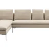 B&B Italia Ecksofas|Eckiges Sofa Charles Stoff Chenille Elettra Bastfarben Beige Innenrahmen Stahlrohre Füße Aluminiumguss Mit Kissen