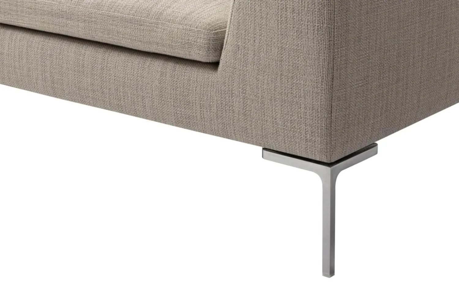 B&B Italia Ecksofas|Eckiges Sofa Charles Stoff Rattier Seil Beige Innenrahmen Stahlrohre Füße Aluminiumguss Inklusive Kissen