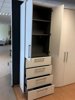 Nolte Kleiderschränke|Eckschrank Horizont 10 Polarweiß Innen Leinenoptik