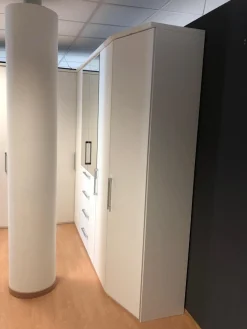 Nolte Kleiderschränke|Eckschrank Horizont 10 Polarweiß Innen Leinenoptik