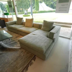 Eilersen Ecksofas|Ecksofa Bas Stoff Hellgrau Beine Kiefer Schwarz Gebeizt